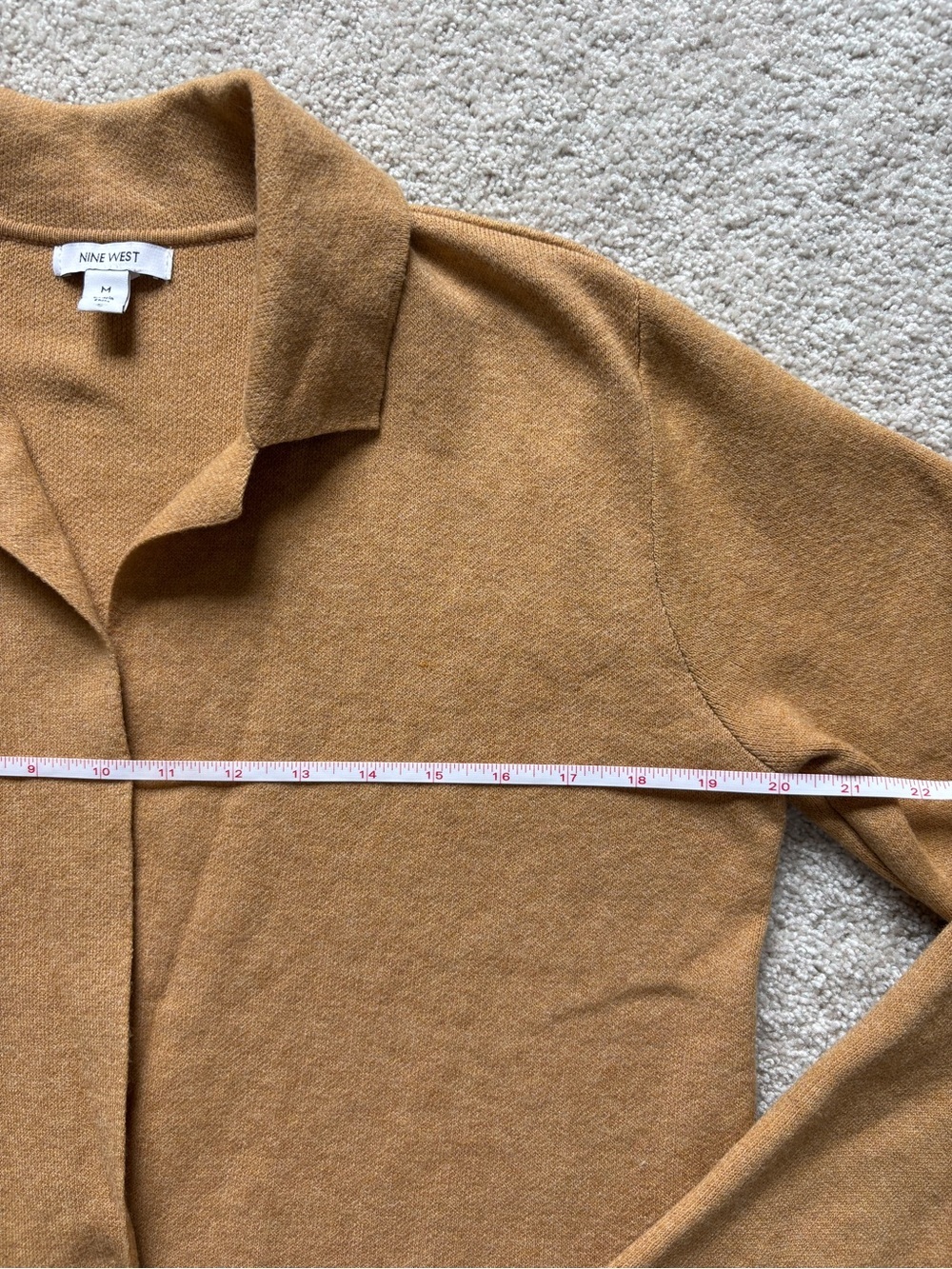 Nine West Camel Longline Cardigan Sweater Size Medium - Picture 6 of 10
